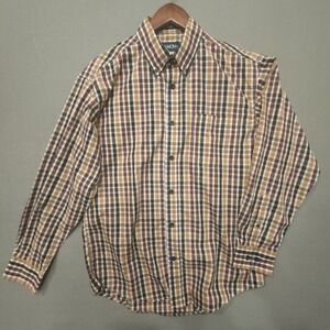 Damon Mens Brown Striped‎ Long Sleeve Button Up Shirt Size Medium